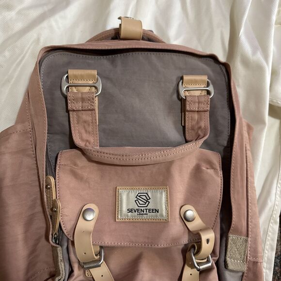 Seventeen London Camden M Backpack Dusty Rose Tan Adj Padded Straps Lightweight main image 7